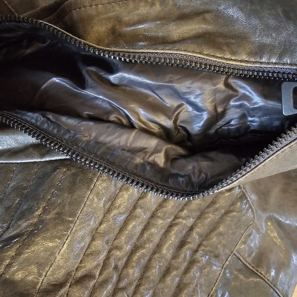 Rudsak Charcoal green leather coat - Picture 7 of 7